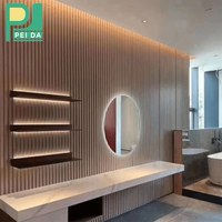 Panneau de mur à lattes préfabriqué pour intérieur de Guangzhou, écran à persiennes, panneau de 12 mm
