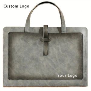Custom Logo A4 Organizer Bag - Executive Leather <b>Document</b> <b>Holder</b> with Handle for Promotional Events - Product Image 6