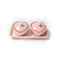 Ensemble de vaisselle en grès céramique en forme de cœur, écologique et durable, pour le petit-déjeuner, la cuisine, les salades de fruits, les couverts et la cuisson à domicile