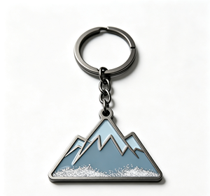 Llavero Metálico de Montaña, Anillo para Llaves Esmaltado, Porta Llaves Triangular para Camping, Senderismo, Recuerdo, Regalo - Product Image 1
