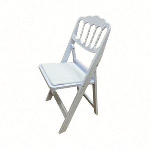 Modern White Gladiatorial Vinyl Padded Resin Wimbledon Chairs USA Mairun for Home Office Wedding Parties Events Folding Design - Product Image 1