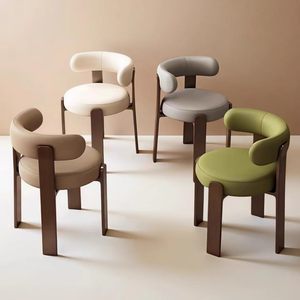 Sedia da Pranzo Moderna in Legno Massello, Sedia Imbottita con Schienale per Soggiorno e Hotel - Product Image 4
