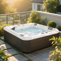 Bain à remous extérieur de luxe 5 places avec jets et haut-parleurs, en acrylique, pour villa - 60302, utilisant des composants importés d'Amérique