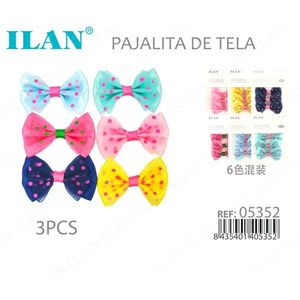 Fiocco in tessuto Ilan, 3 pezzi, colori assortiti, per accessorio per capelli - Product Image 1