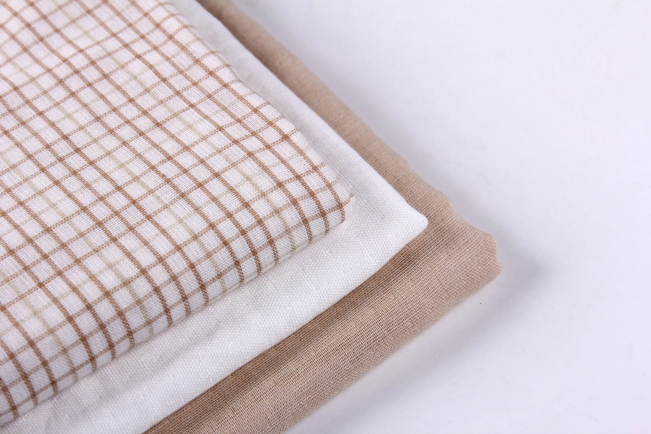 Venta caliente 100% algodón 110gsm tejido doble capa algodón orgánico multicapa telas musulmanas para ropa