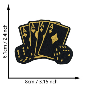 Patchs brodés thermocollants Texas Hold'em Poker, patchs décoratifs <span class=keywords><strong>Roulette</strong></span> de casino américaine - Product Image 5