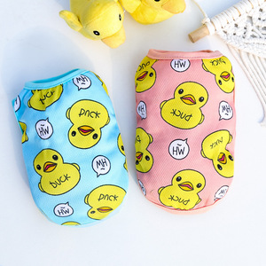 Chaleco para perros Shine And Shine, ropa de verano de malla con dibujos de patos amarillos para perros pequeños, colores rosa y azul - Product Image 2