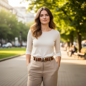 Cinturón de Moda con Doble Hebilla, Acabado Plateado y Dorado, 3x100cm - Product Image 2