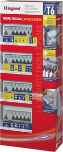 Tableau <span class=keywords><strong>électrique</strong></span> pré-équipé avec 4 rangées - Disjoncteurs automatiques - Boîtier T6 blanc - Product Image 5