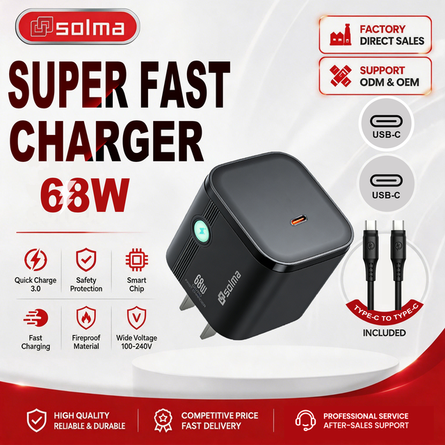Best Seller 68W Portable Charger High Power USB Cable Charger for samsung galaxy 15/14/13/12/11/X