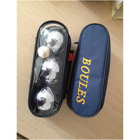 Vente en gros de boules de pétanque en métal argenté portables, durables, avec logo personnalisé, sac de sport d'extérieur, 3 boules, certifiées EN71 et BSCI