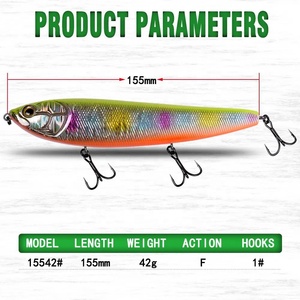Leurre de pêche à la traîne en eau salée 155 mm 42 g, leurre artificiel flottant en ABS, type crayon, pour brochet, lac, rivière, HCPE02 - Product Image 2