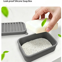 Boîte à savon en silicone étanche, support à savon portable antidérapant avec drain et couvercle pour la douche, la salle de bain et les voyages