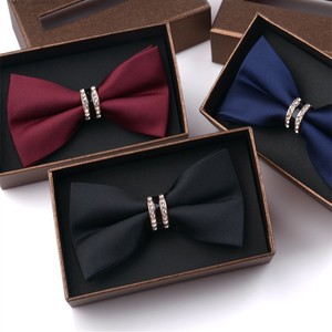 Nœud papillon pour homme <span class=keywords><strong>en</strong></span> <span class=keywords><strong>strass</strong></span>, style britannique, version coréenne à double couche, pour mariage formel et marié - Product Image 1