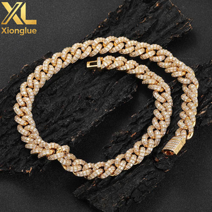 Cadena Cubana de Burbujas de 15mm, Collar Estilo Hip-hop Urbano, Joyería de Marca Versátil y de Tendencia con Zirconia - Product Image 5