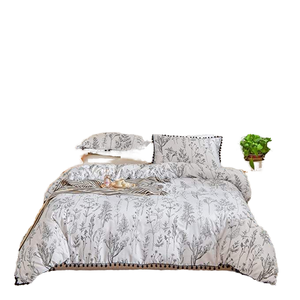 Parure de draps de luxe 100 % coton 300 fils, motif végétal imprimé, pour literie Tencel, housse de couette, technique tissée - Product Image 4
