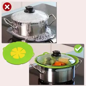 3 designs Outils de cuisine Couvercle en silicone en forme de fleur sans BPA Bouchon anti-débordement Couvercle de pot