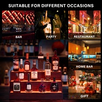 [Stock US] Étagères de présentation de bouteilles d'alcool en bois de 24 pouces avec éclairage LED, livraison rapide depuis l'entrepôt américain, dropshipping disponible