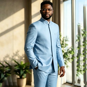 <span class=keywords><strong>Costume</strong></span> élégant kaki pour <span class=keywords><strong>homme</strong></span>, style indien, 2 pièces (veste et pantalon), simple boutonnage, haute qualité, idéal pour <span class=keywords><strong>mariage</strong></span> - Product Image 6