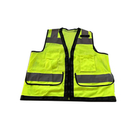 Gilet de sécurité réfléchissant jaune et vert fluorescent haute visibilité avec logo personnalisé et grandes poches