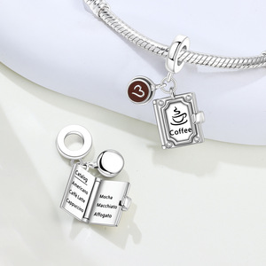 Colgante de cobre blanco con diseño de libro de café, superventas, pulsera DIY de alta gama, joyería y accesorios para mujer - Product Image 5