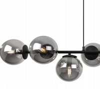 JACKSUN Suspension Moléculaire Moderne Nordique Magic Bean, Luminaire Suspendu Longue Ligne Gris Fumé pour Salle à Manger, 130cm, 8 Lumières