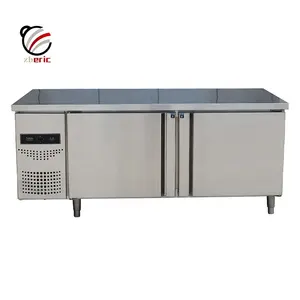 Dapur Restoran Industri Freezer 2 Pintu Kulkas Fancooling Counter Chiller