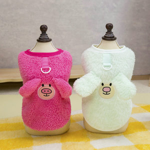 Vêtements d'hiver pour chiens et chats de petite et grande taille, <span class=keywords><strong>en</strong></span> polaire et <span class=keywords><strong>velours</strong></span>, motif visage d'ours, design décontracté, <span class=keywords><strong>pull</strong></span> <span class=keywords><strong>en</strong></span> <span class=keywords><strong>velours</strong></span> volant pour bouledogue français 25 - Product Image 5