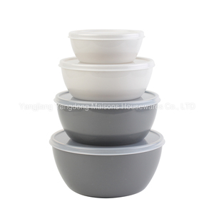 Juego de cuencos de plástico con tapa para ensalada, accesorios de cocina de Maisons, duraderos, coloridos, 4 Uds., venta al por mayor - Product Image 5