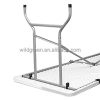 Table pliante rectangulaire en plastique HDPE blanc de haute qualité, capacité 500 lbs, pour la restauration et les banquets, 6 pieds