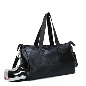 काले हल्के जिम बैग सप्ताहांत भगदड़ पर ले जाने बैग महिलाओं और पुरुषों के लिए कस्टम लोगो के साथ खेल बैग