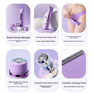 Nouvel épilateur électrique rechargeable lavable pour femmes, rasoir double tête pour poils pubiens et du corps - Product Image 4