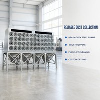 Chambre de sablage à jet pulsé robuste avec nettoyage automatique et dépoussiéreur industriel à cartouche