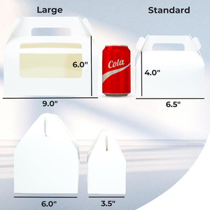 Scatola Regalo Vintage in Carta con Finestra Trasparente, Pieghevole e Portatile, <span class=keywords><strong>per</strong></span> Caramelle, Biscotti, Frutta e Torte Natalizie - Product Image 2