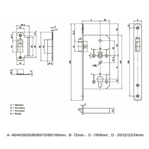 欧洲CE防火不锈钢安全插芯门锁 - Product Image 6