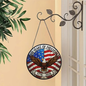 Atrapasueños de Vitral Águila Americana 250 Años Colgante para Ventana con Artesanía Detallada - Product Image 2