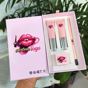 Kit de Labiales 4 en 1 al por Mayor, Marca Privada, Set de Brillo Labial de 100 Colores, Vegano, Delineador de Labios Cremoso, Brillo Labial y Lápiz Labial Sólido - Product Image 1