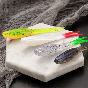 Señuelo blando de acero inoxidable con cola bifurcada y silenciador, 8cm 28g, paquete de 6 piezas, flotante, bicolor, <span class=keywords><strong>Zman</strong></span>, sin anzuelos - Product Image 2