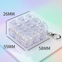 LED Keyboard Key Chain Stress Relief Toy DIY Fidget Button Keycap for Finger Exercise