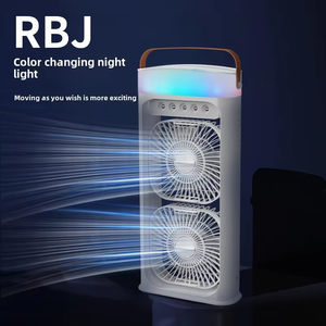 Humidificateur à brouillard multifonctionnel refroidi à l'eau Double tête Colorful Atmosphere Light New Rechargeable USB Spray Fan for Three Table - Product Image 3
