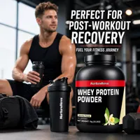 Poudre de protéines de lactosérum 1 kg, riche en protéines avec des multivitamines et des minéraux pour la croissance musculaire, la récupération, la nutrition sportive, complément alimentaire OEM ODM