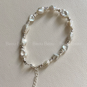 Pulsera de Perlas Barrocas Blancas de Agua Dulce en Plata de Ley 925 <span class=keywords><strong>Beau</strong></span> <span class=keywords><strong>Beau</strong></span>, Joyería Elegante y Exquisita - Product Image 5