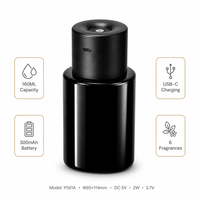 Diffuseur d'arômes pour voiture YUEHANGTC 160 ml, recharge USB-C, batterie 300 mAh, 6 parfums, brume pour véhicule