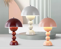 Lampe de table champignon sans fil 3 couleurs gradable nordique moderne portable pot de fleurs LED