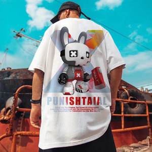 ผู้ผลิตเสื้อผ้า เสื้อยืดลายกราฟิกแบบกำหนดเอง เสื้อยืดพิมพ์ลายสกรีนผ้าไหมสำหรับผู้ชาย เสื้อยืดโอเวอร์ไซส์สำหรับผู้ชาย - Product Image 1