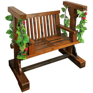 Chaise suspendue pliante pour patio, structure autoportante en <span class=keywords><strong>bois</strong></span>, mobilier de jardin extérieur contemporain - Product Image 6