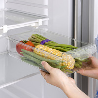 Vente en gros de réfrigérateur, boîte de rangement pour fruits, légumes et œufs, tiroir, panier, étagère de rangement pour réfrigérateur, organisateur de rangement pour aliments de cuisine