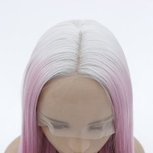 LINDALHAIR, <span class=keywords><strong>peluca</strong></span> Rosa degradada con <span class=keywords><strong>peluca</strong></span> frontal <span class=keywords><strong>de</strong></span> encaje rubio platino, <span class=keywords><strong>peluca</strong></span> blanca recta a colorete, <span class=keywords><strong>peluca</strong></span> Rosa sirena para <span class=keywords><strong>Drag</strong></span> <span class=keywords><strong>Queen</strong></span>, Cosplay - Product Image 2