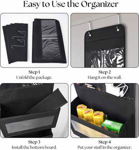 Organisateur de rangement suspendu en tissu PVC transparent pour fenêtre, porte, placard, cuisine, salon - Product Image 2