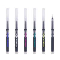 Stylo gel à encre liquide noire à paillettes bon marché, 0,5 mm, grande capacité, plastique, pour le bureau et l'école, impression UV, logo personnalisable